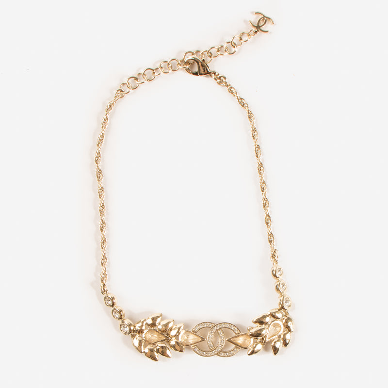 Chanel 25S Gold Tone CC Choker Necklace