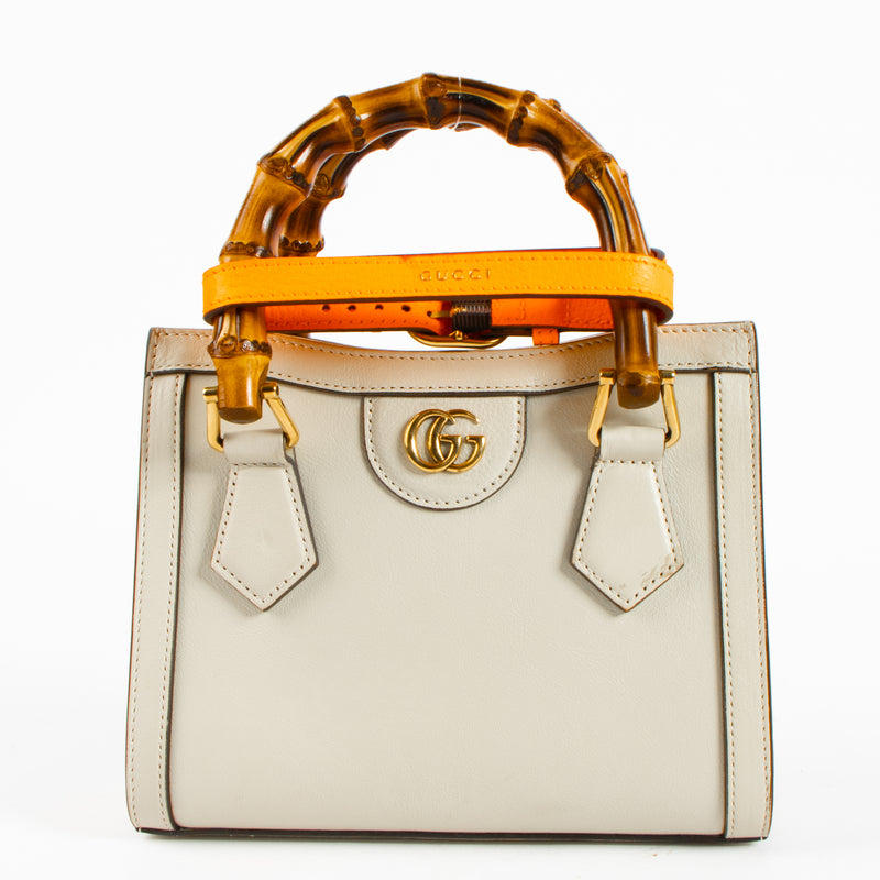Shop this authentic Gucci Beige Leather Diana Small Tote Bag pre-loved on Labellov.com