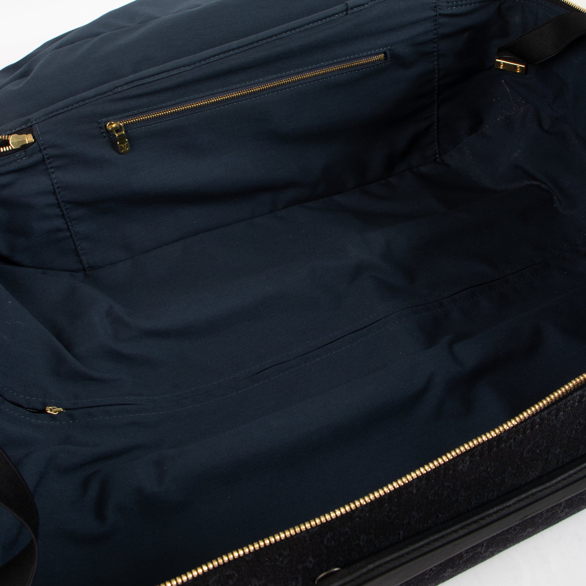 Shop this authentic Louis Vuitton Monogram Mini Lin Blue Rolling Luggage pre-loved on Labellov.com