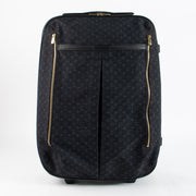 Shop this authentic Louis Vuitton Monogram Mini Lin Blue Rolling Luggage pre-loved on Labellov.com