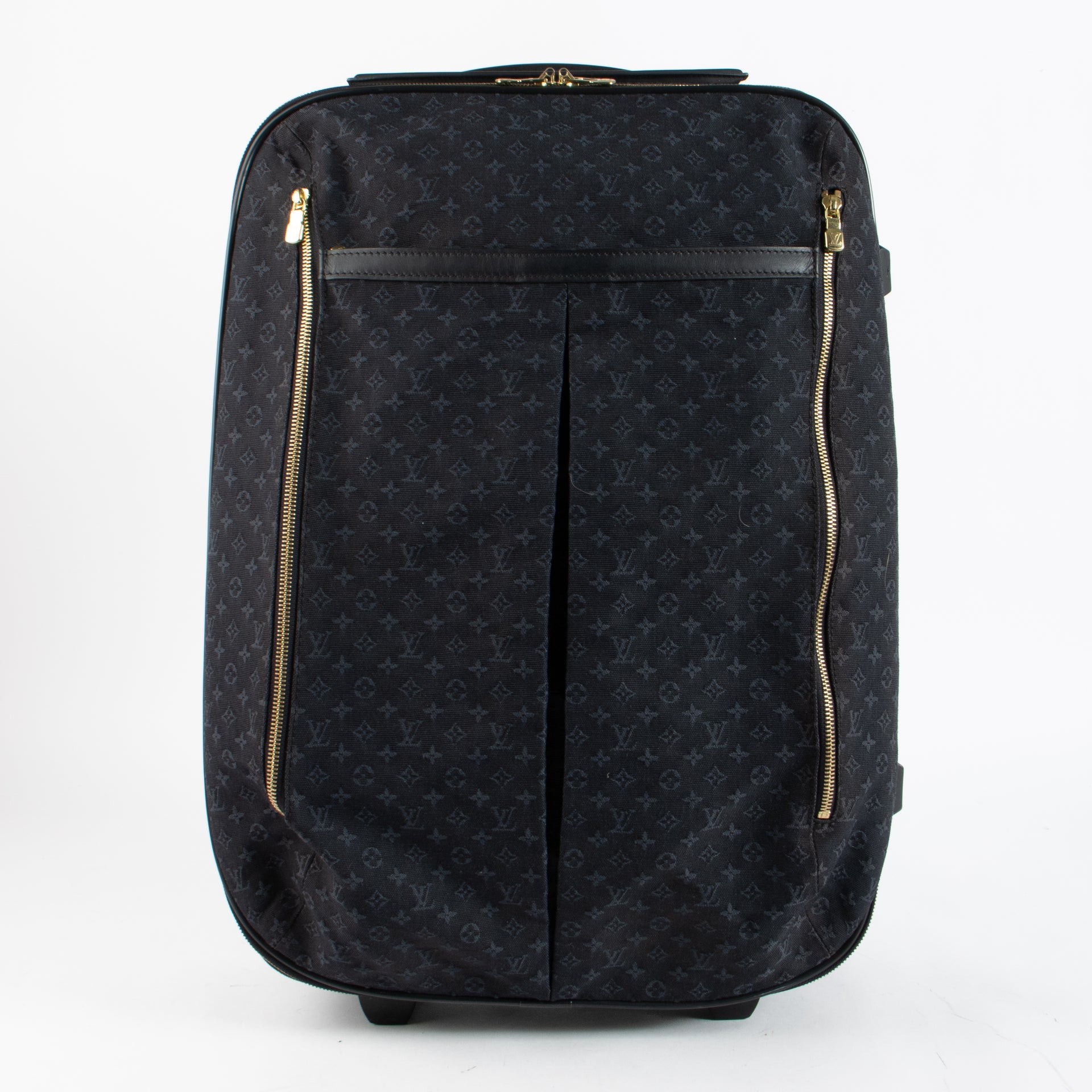 Shop this authentic Louis Vuitton Monogram Mini Lin Blue Rolling Luggage pre-loved on Labellov.com