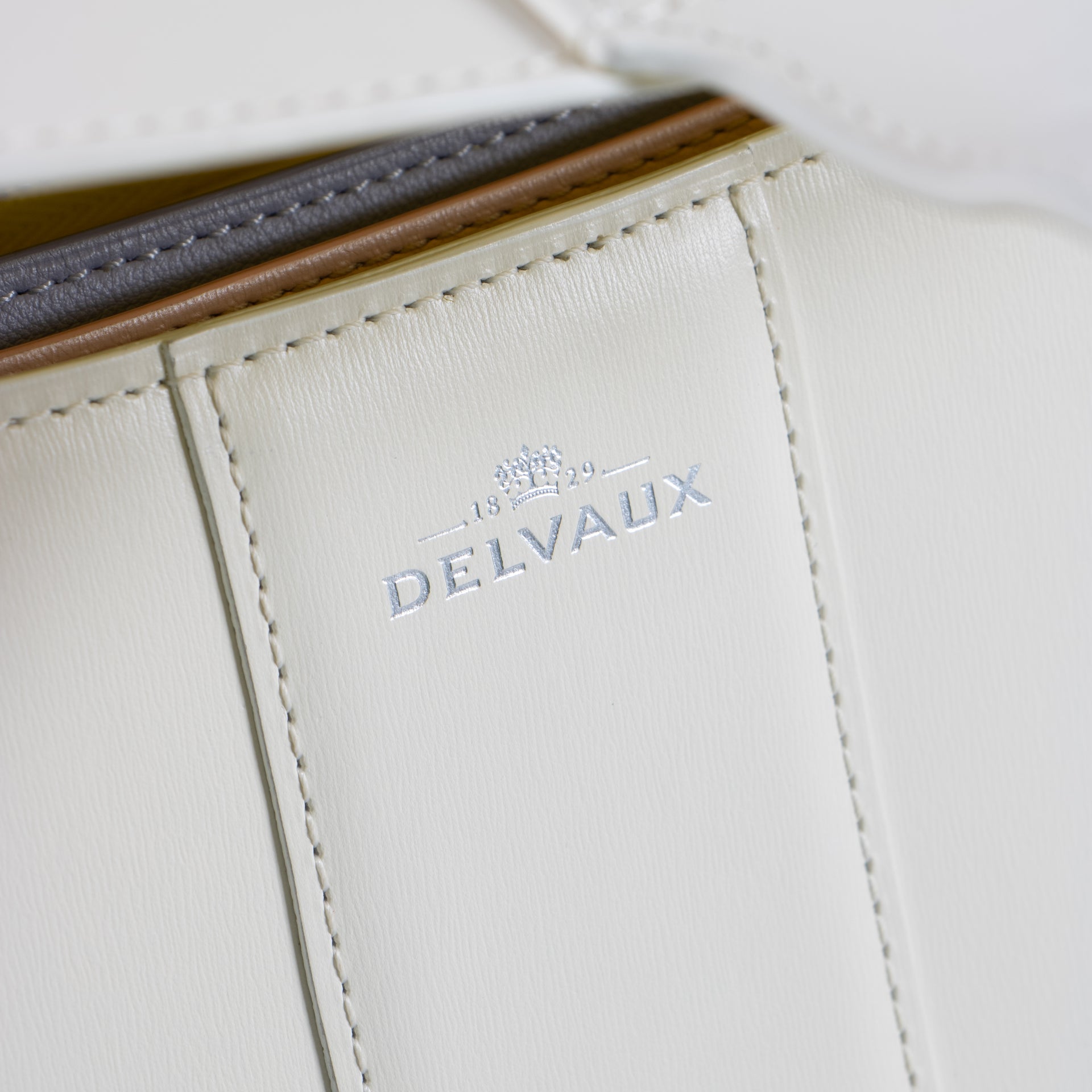 Delvaux Ivory Box Calf Brillant MM Magic Bag