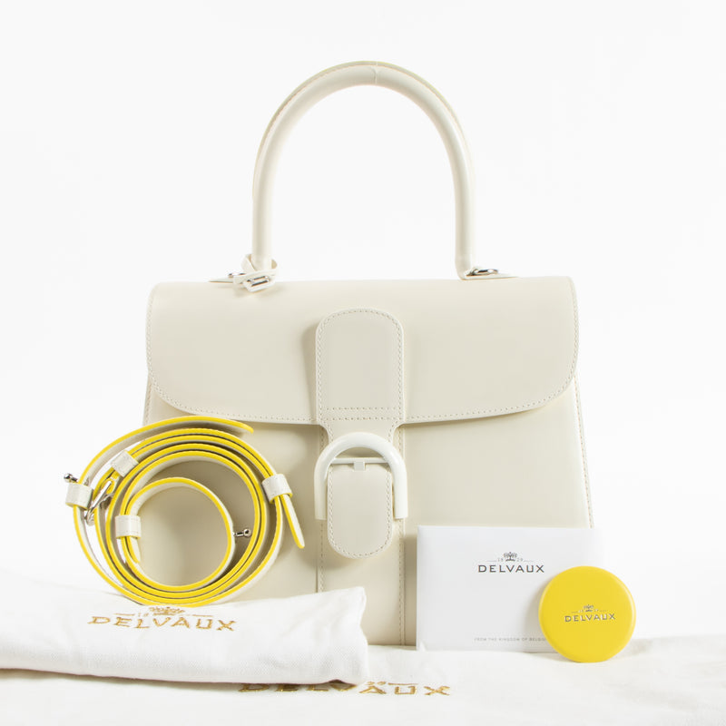Delvaux Ivory Box Calf Brillant MM Magic Bag