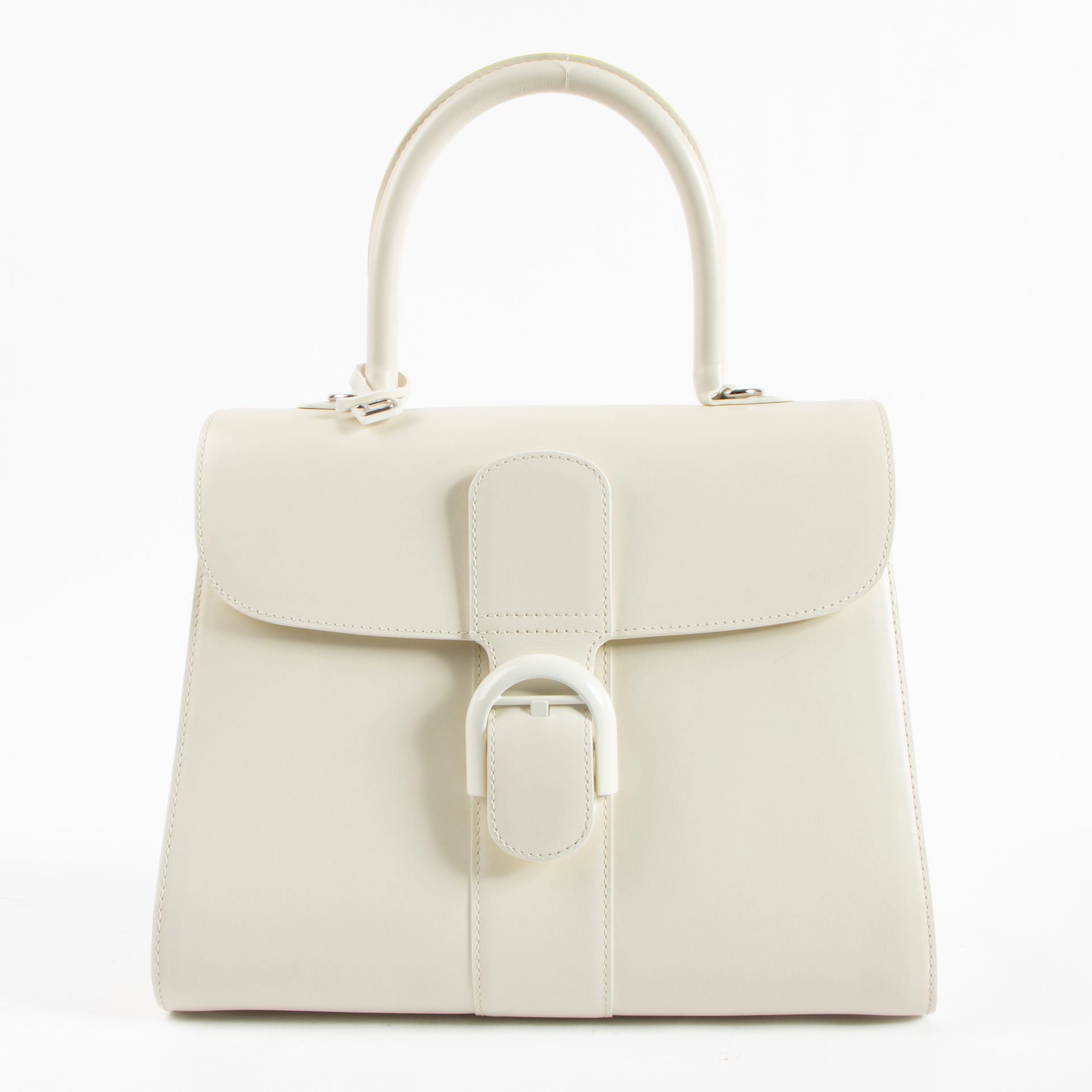Delvaux Ivory Box Calf Brillant MM Magic Bag