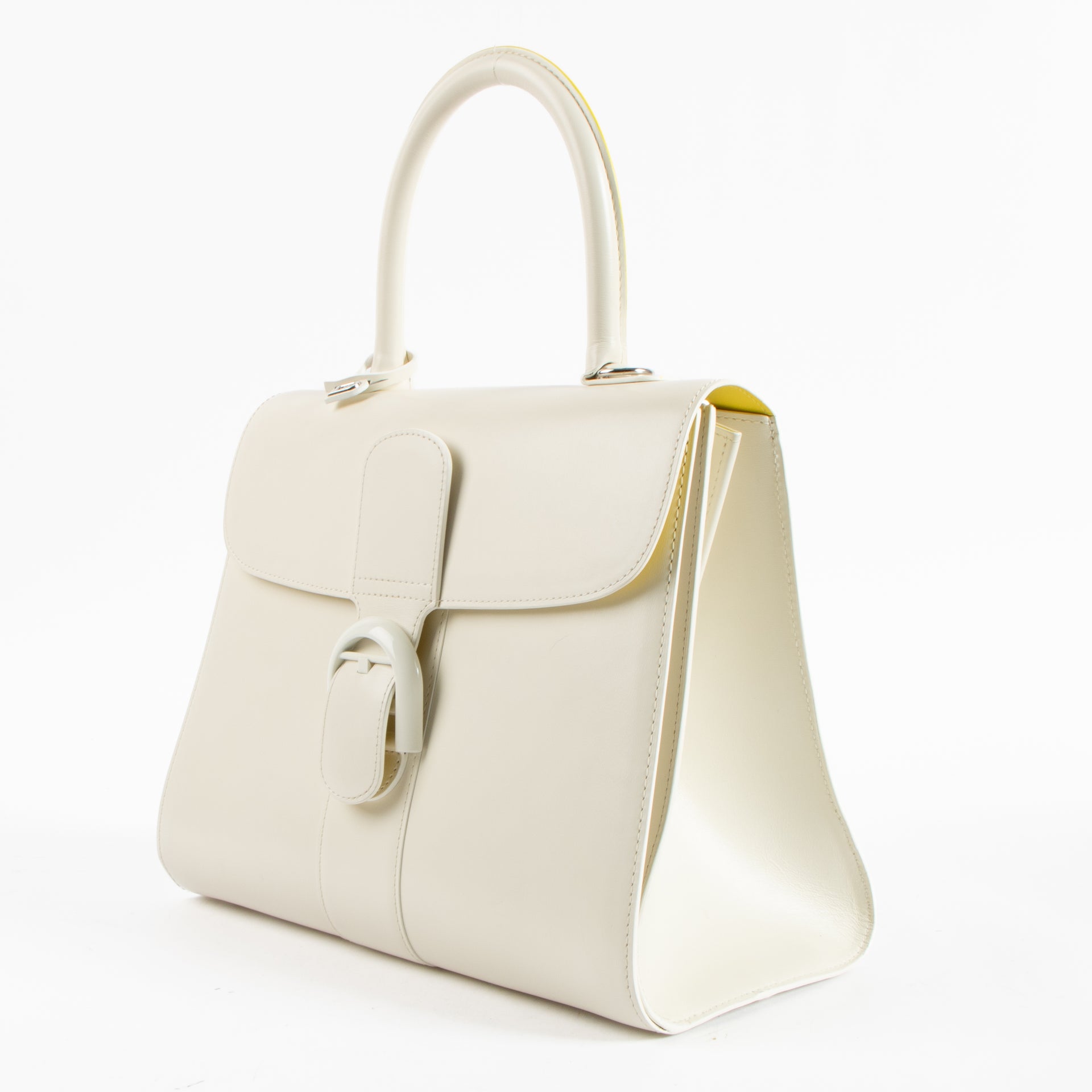 Delvaux Ivory Box Calf Brillant MM Magic Bag