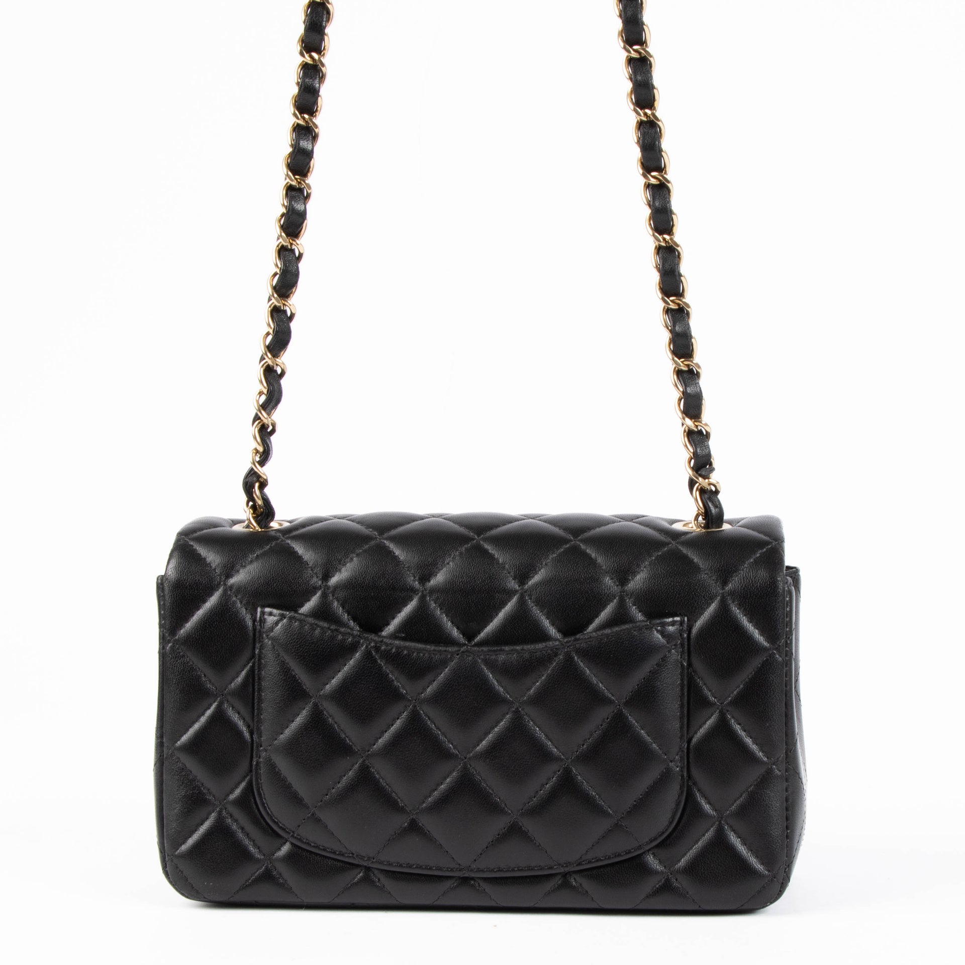 Chanel Black Lambskin Mini Classic Rectangular Bag