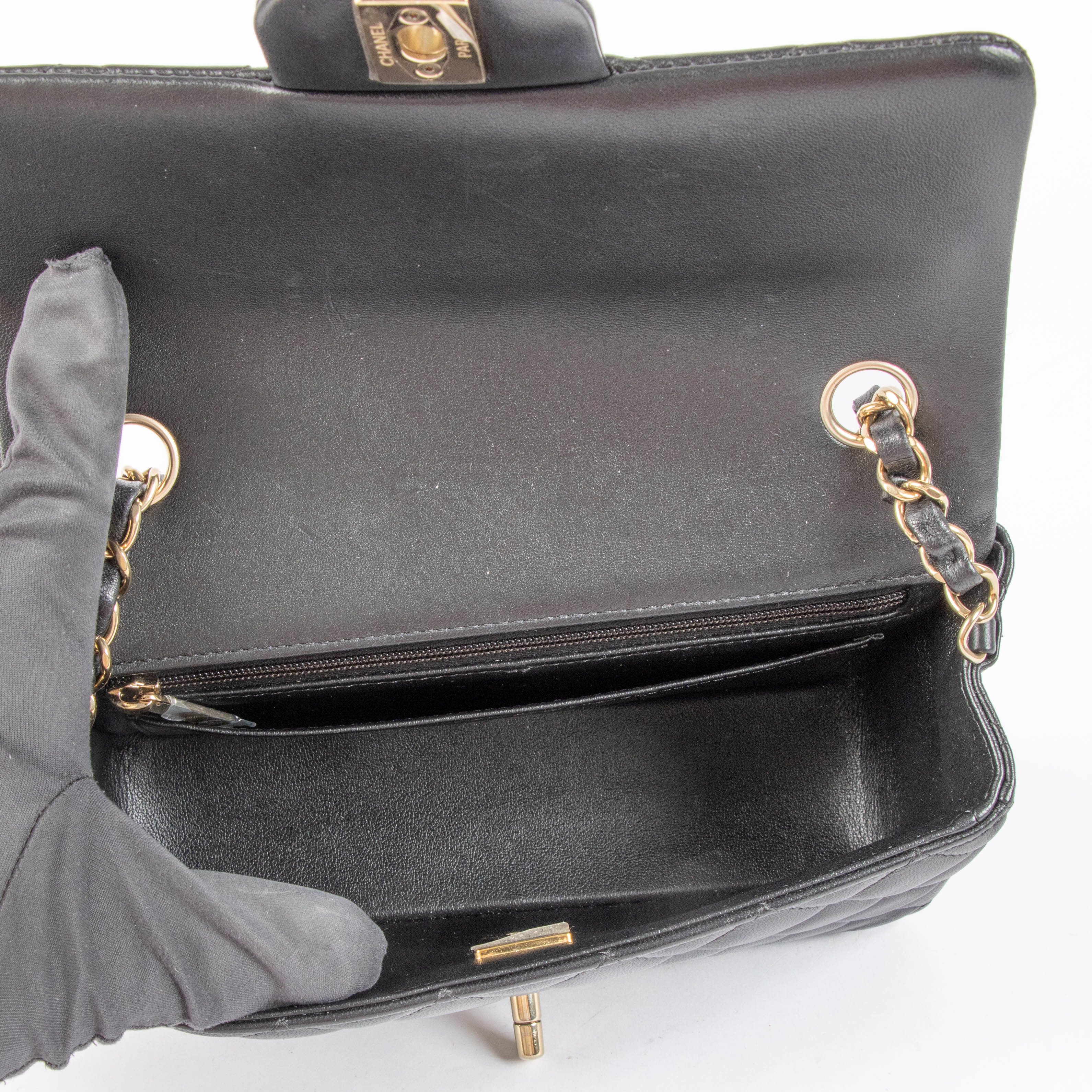 Chanel Black Lambskin Mini Classic Rectangular Bag – Labellov