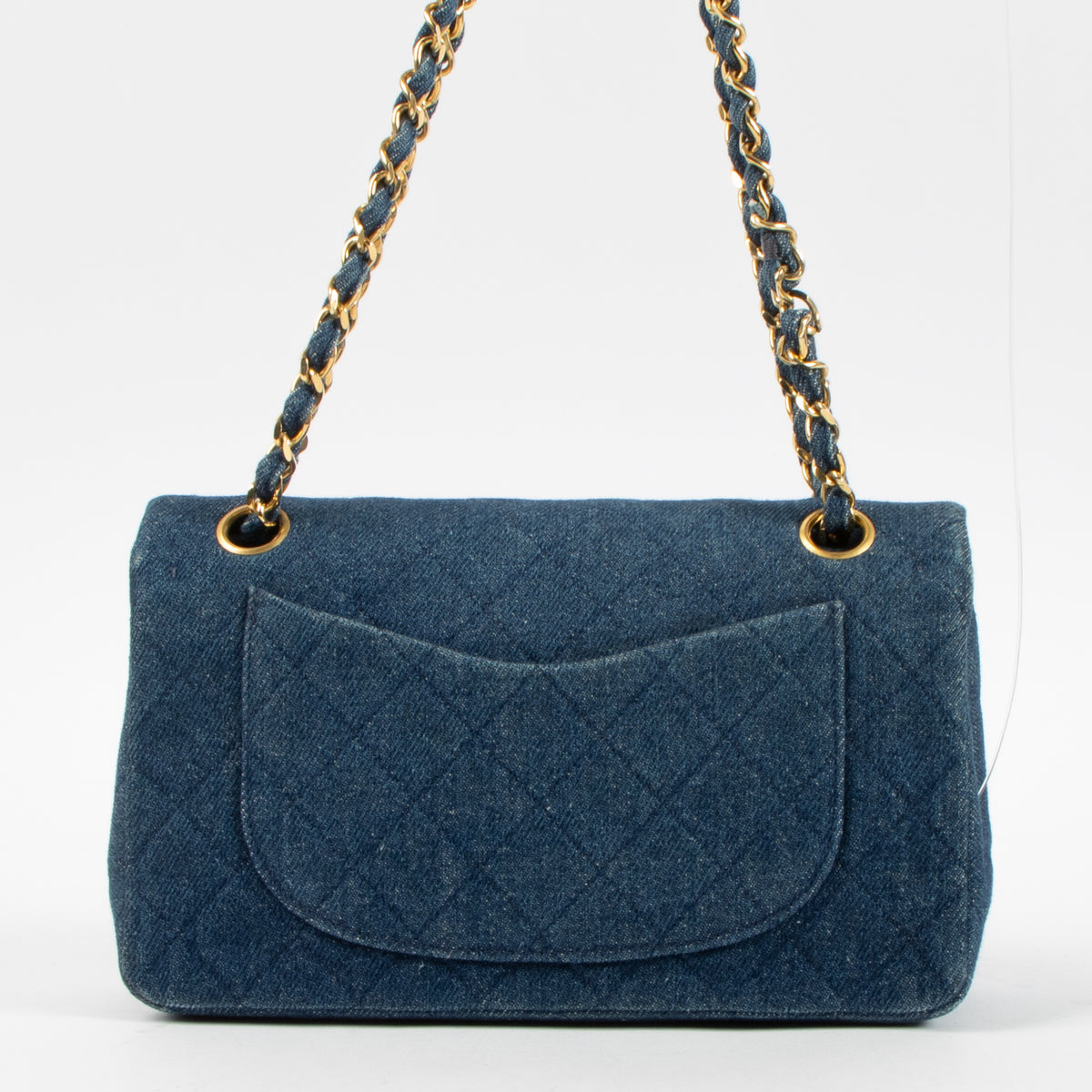 Chanel Vintage Blue Denim Small Classic Handbag