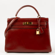 Shop the authentic Hermes Vintage Kelly 32 Rouge Vif Box GHW on Labellov.com.