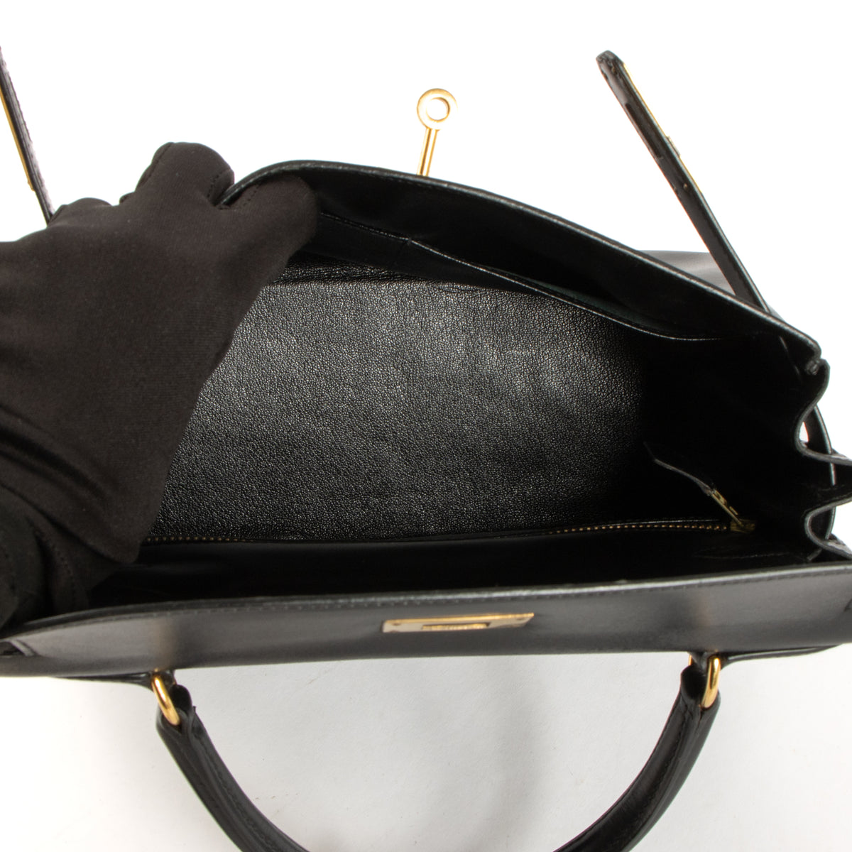 Hermès Vintage Kelly 28 Black Box GHW