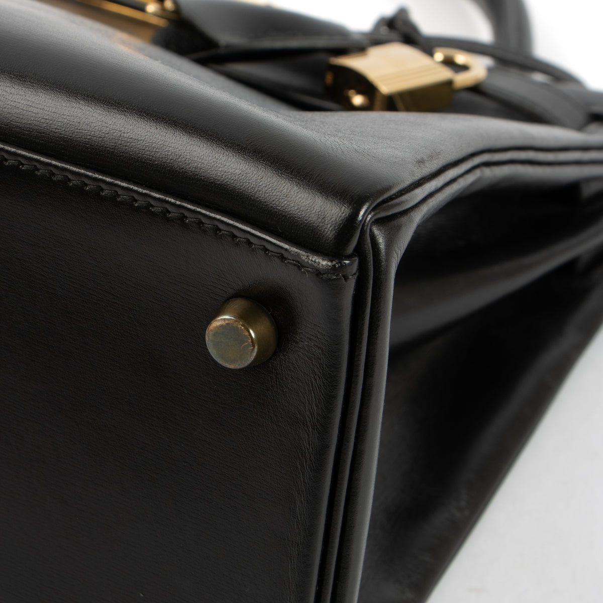 Hermès Vintage Kelly 28 Black Box GHW