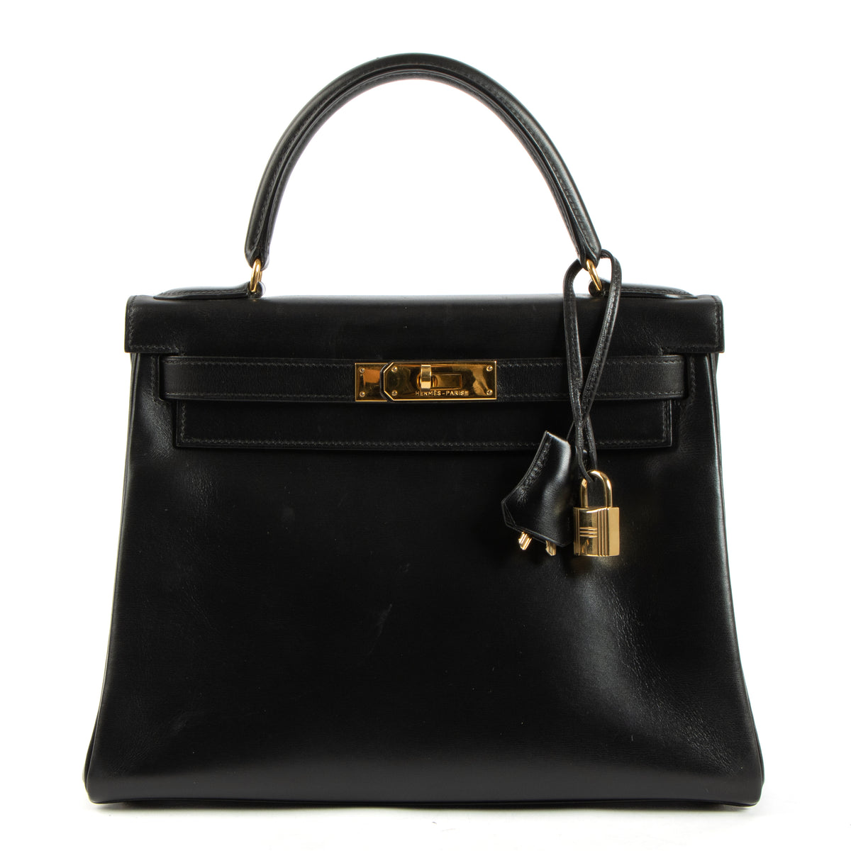 Hermès Vintage Kelly 28 Black Box GHW