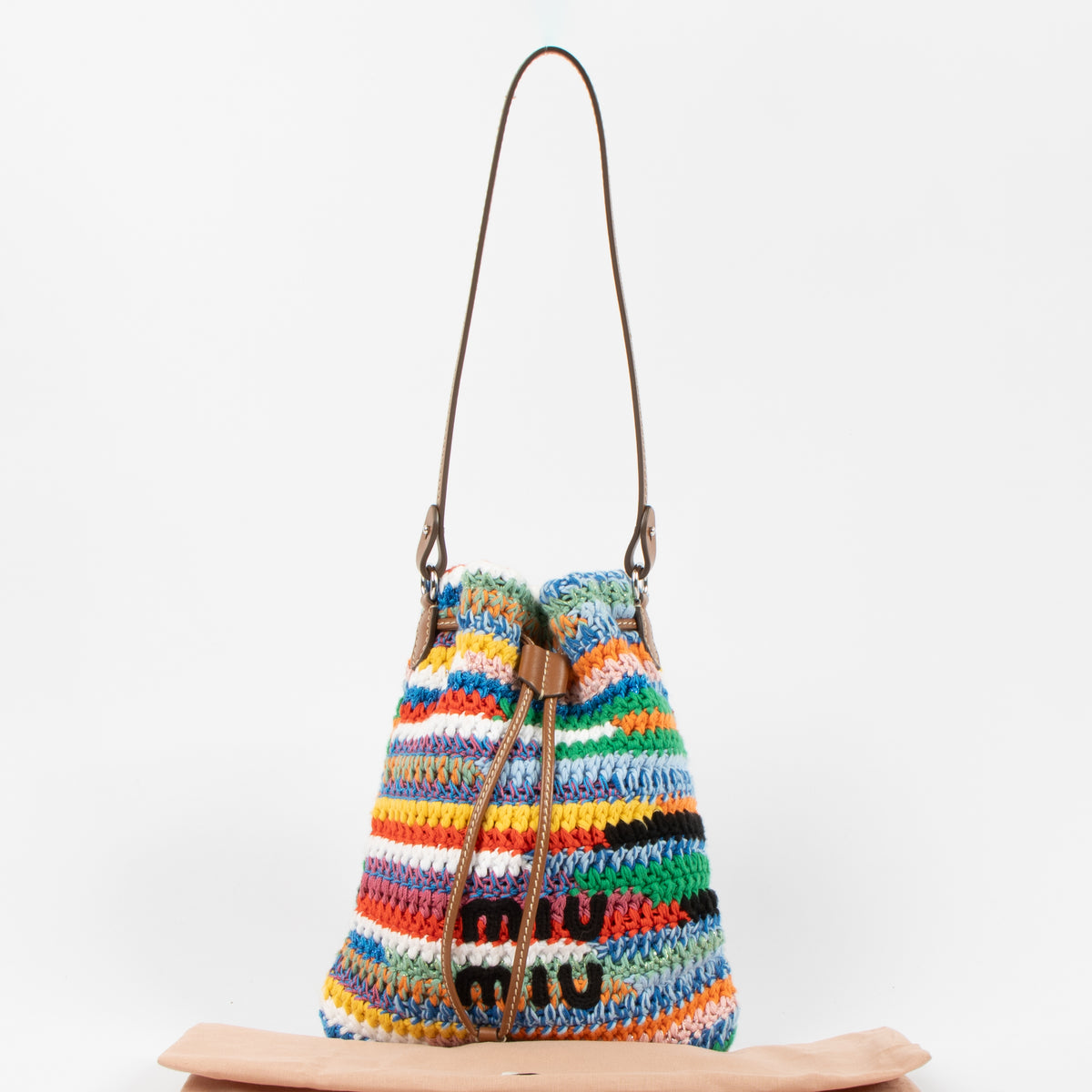 Miu Miu Multicolor Crochet Drawstring Pouch