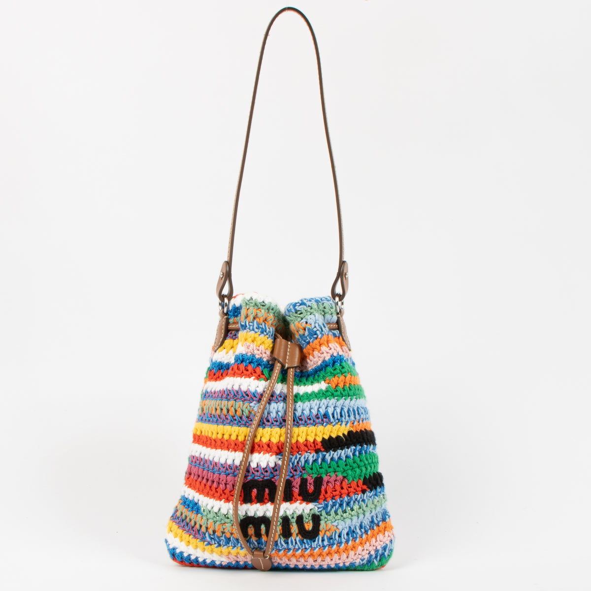 Miu Miu Multicolor Crochet Drawstring Pouch