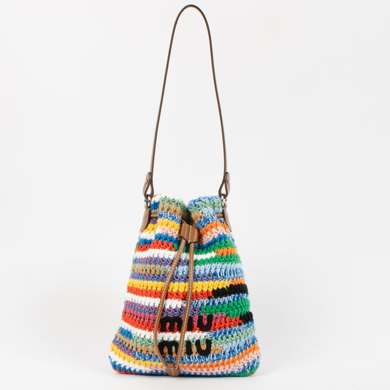 Miu Miu Multicolor Crochet Drawstring Pouch