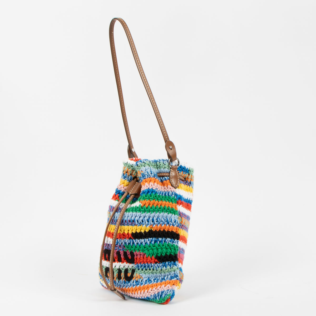 Miu Miu Multicolor Crochet Drawstring Pouch