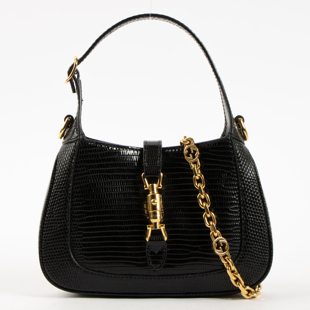 Shop this authentic Gucci Black Lizard Jackie Mini Bag pre-loved on Laballov.com