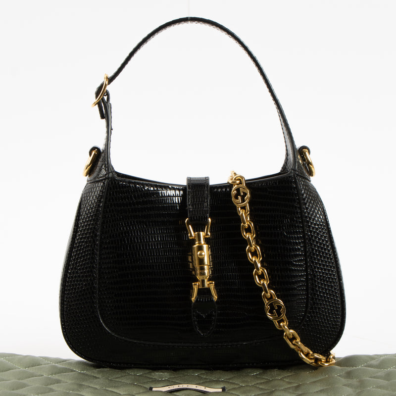 Shop this authentic Gucci Black Lizard Jackie Mini Bag pre-loved on Laballov.com