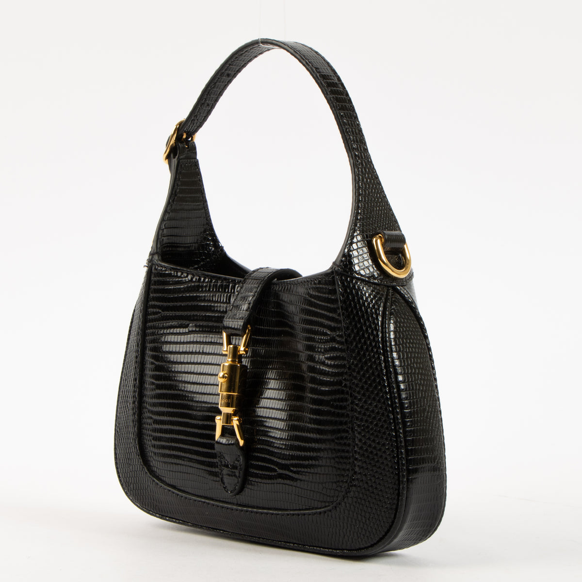 Shop this authentic Gucci Black Lizard Jackie Mini Bag pre-loved on Laballov.com