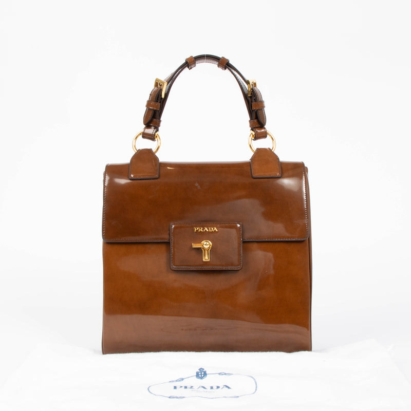Prada Brown Spazzolato Top Handle