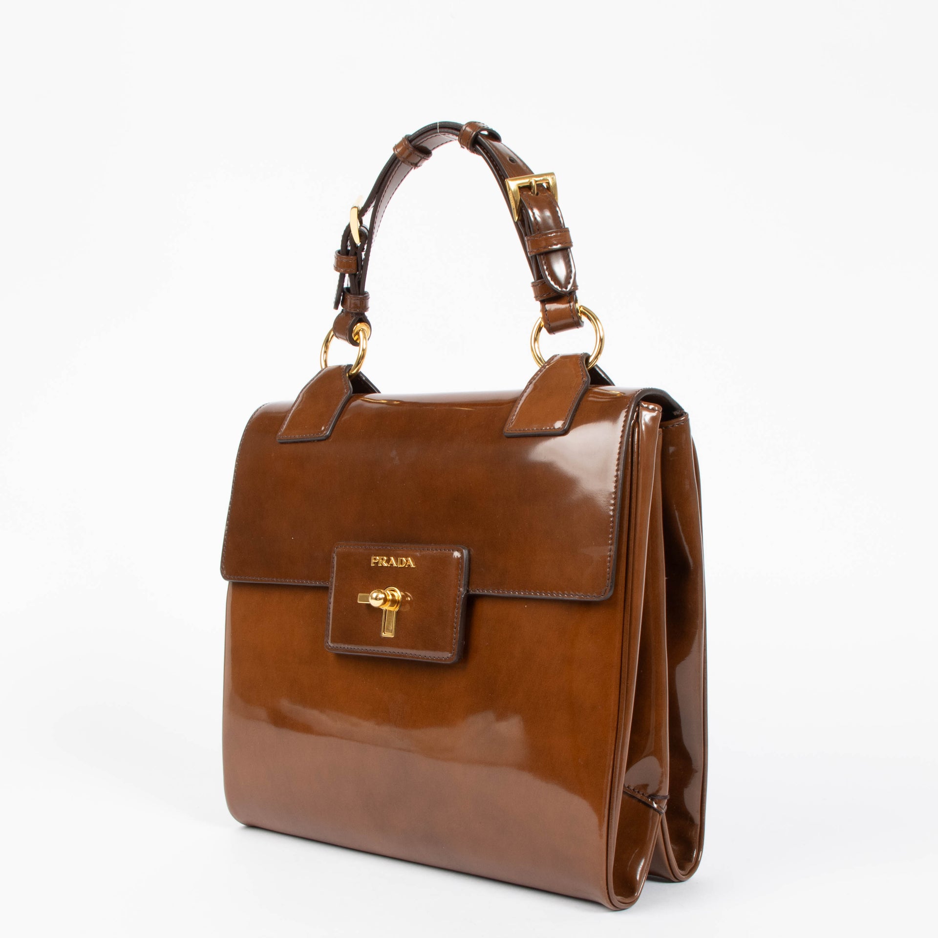 Prada Brown Spazzolato Top Handle