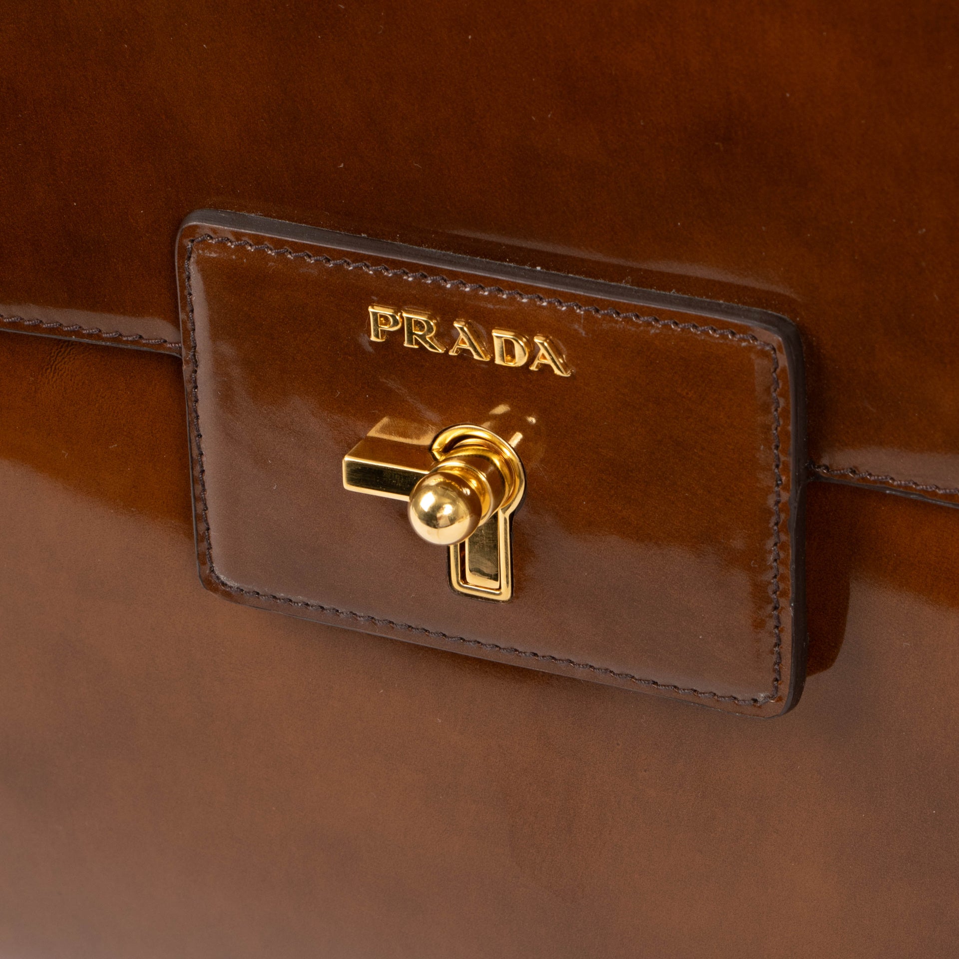 Prada Brown Spazzolato Top Handle