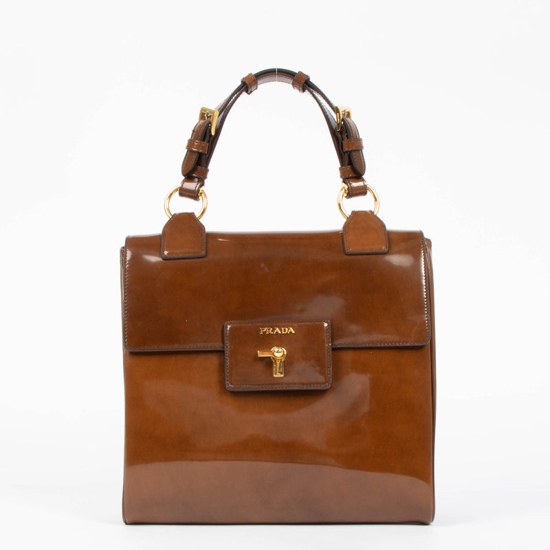 Prada Brown Spazzolato Top Handle