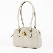 Shop the authentic Gucci Grey GG Marmont Boston Shoulder Bag second hand on Labellov.com