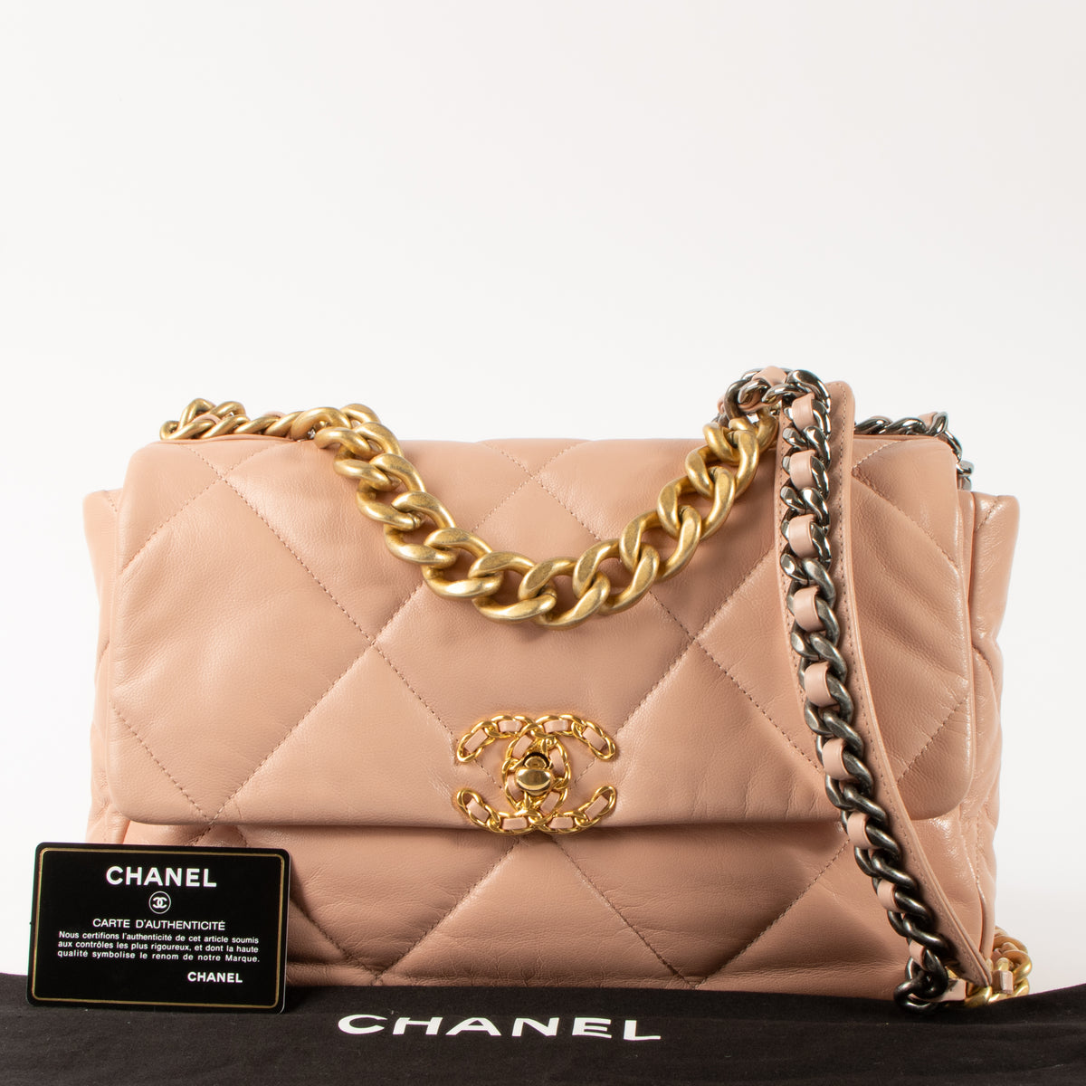 Chanel Pink Goatskin Large Chanel 19 Bag