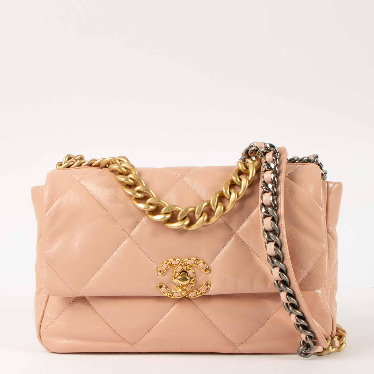 Chanel Pink Goatskin Large Chanel 19 Bag