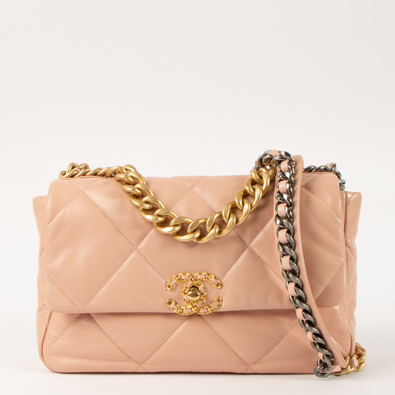 Chanel Pink Goatskin Large Chanel 19 Bag