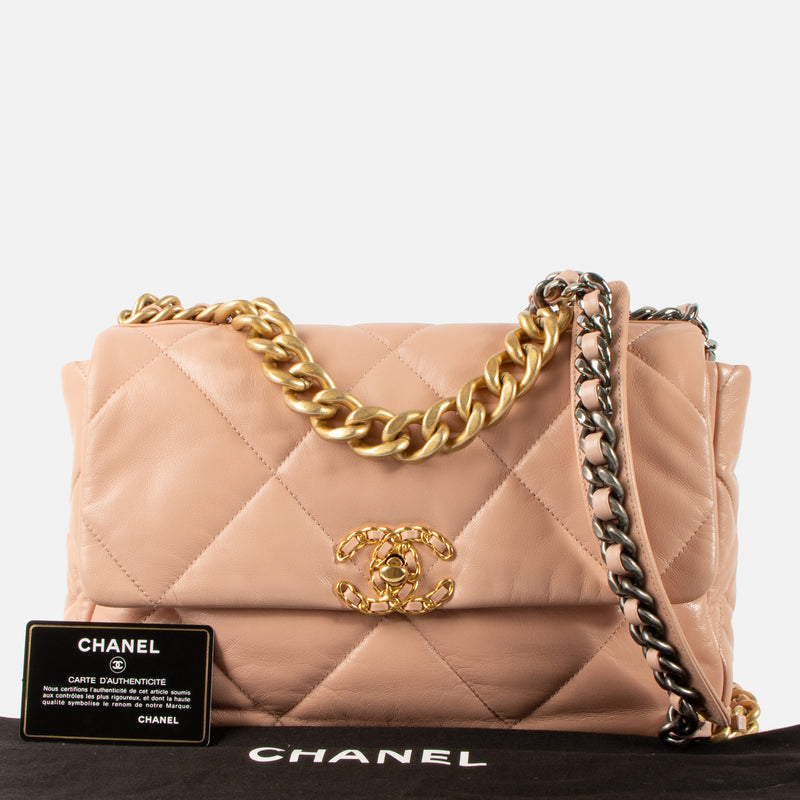 Chanel Pink Goatskin Large Chanel 19 Bag