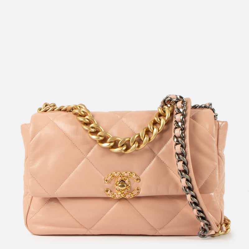 Chanel Pink Goatskin Large Chanel 19 Bag