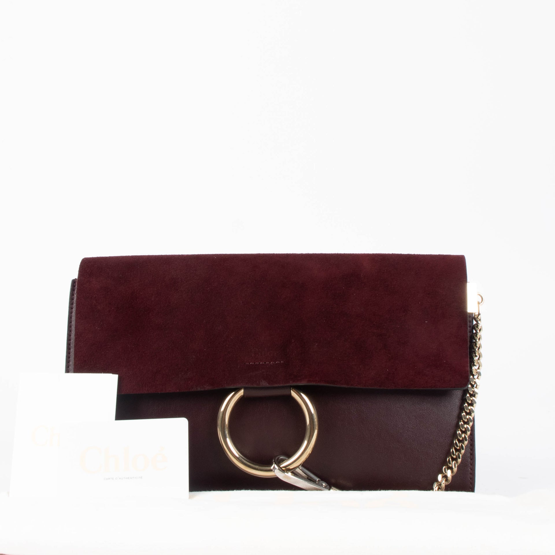 Shop this authentic Chloé Bordeaux Faye Clutch pre-loved on Labellov.com 