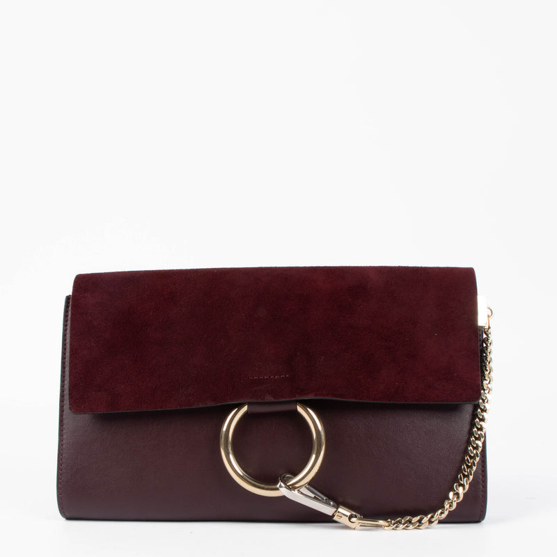 Shop this authentic Chloé Bordeaux Faye Clutch pre-loved on Labellov.com 