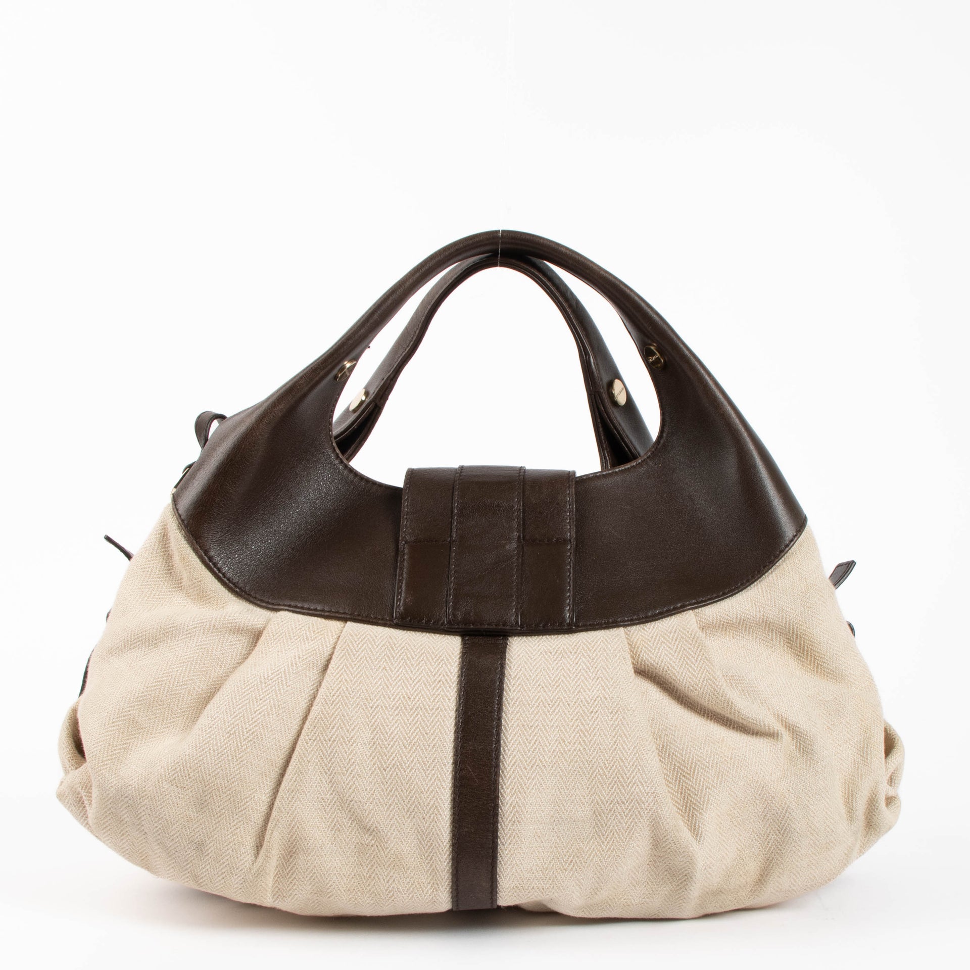 Bulgari Beige Canvas Chandra Handbag