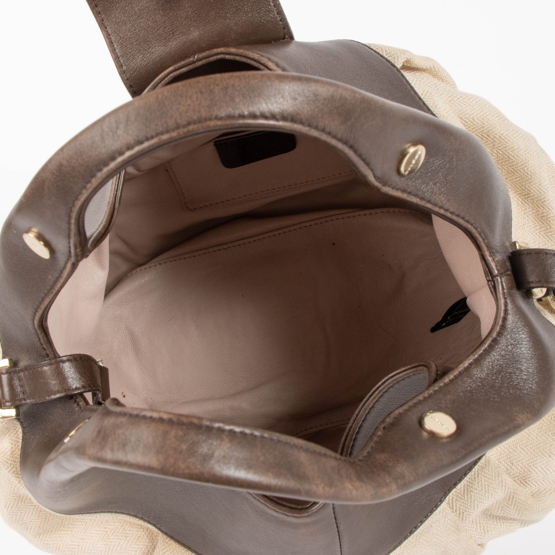 Bulgari Beige Canvas Chandra Handbag