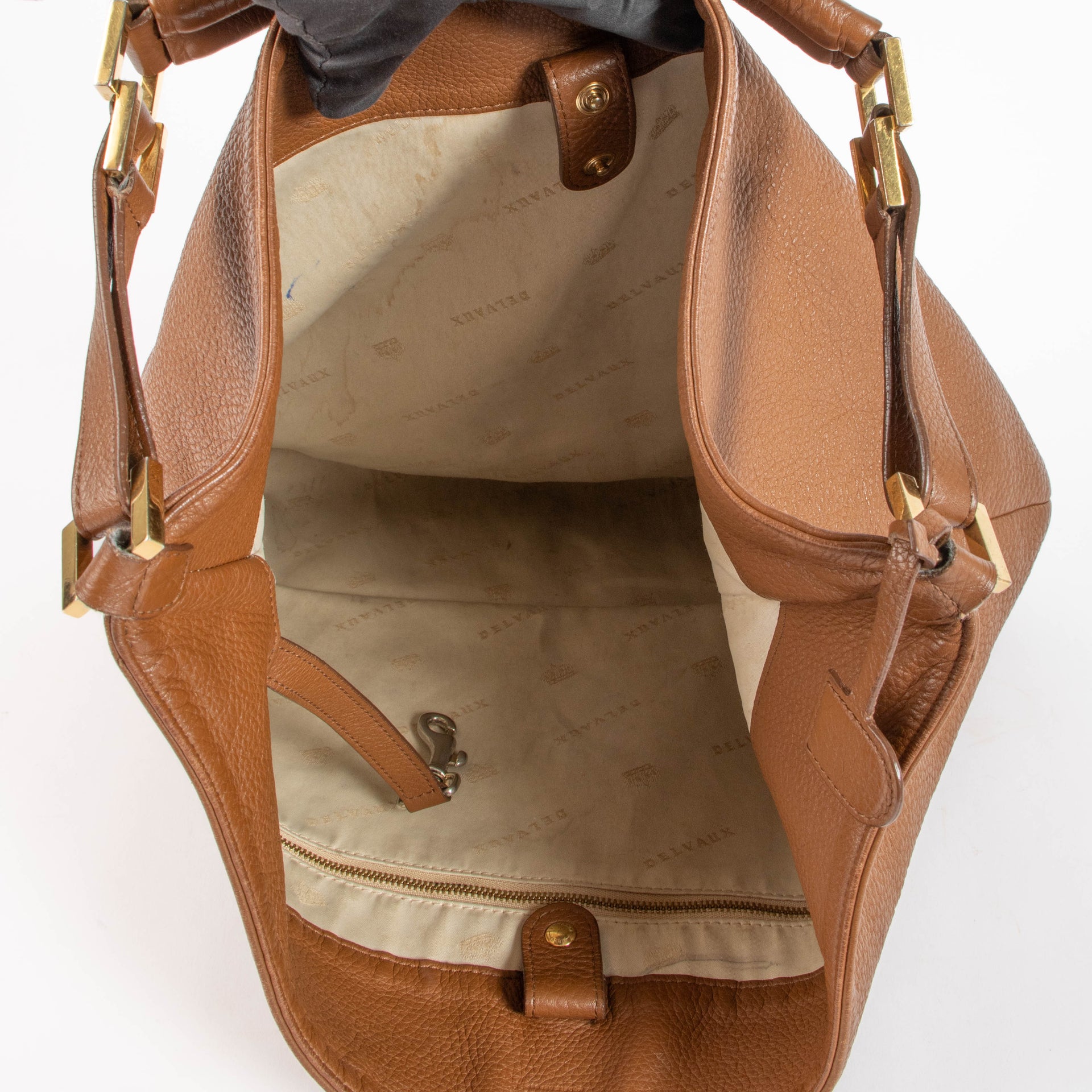 Delvaux Brown Taurillon Louise GM Bag