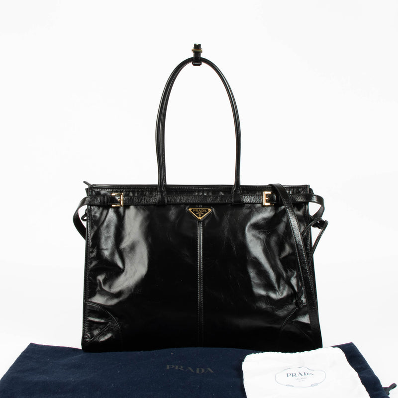 Shop this authentic Prada Black Bonnie Large Bag pre-loved on Labellov.com 