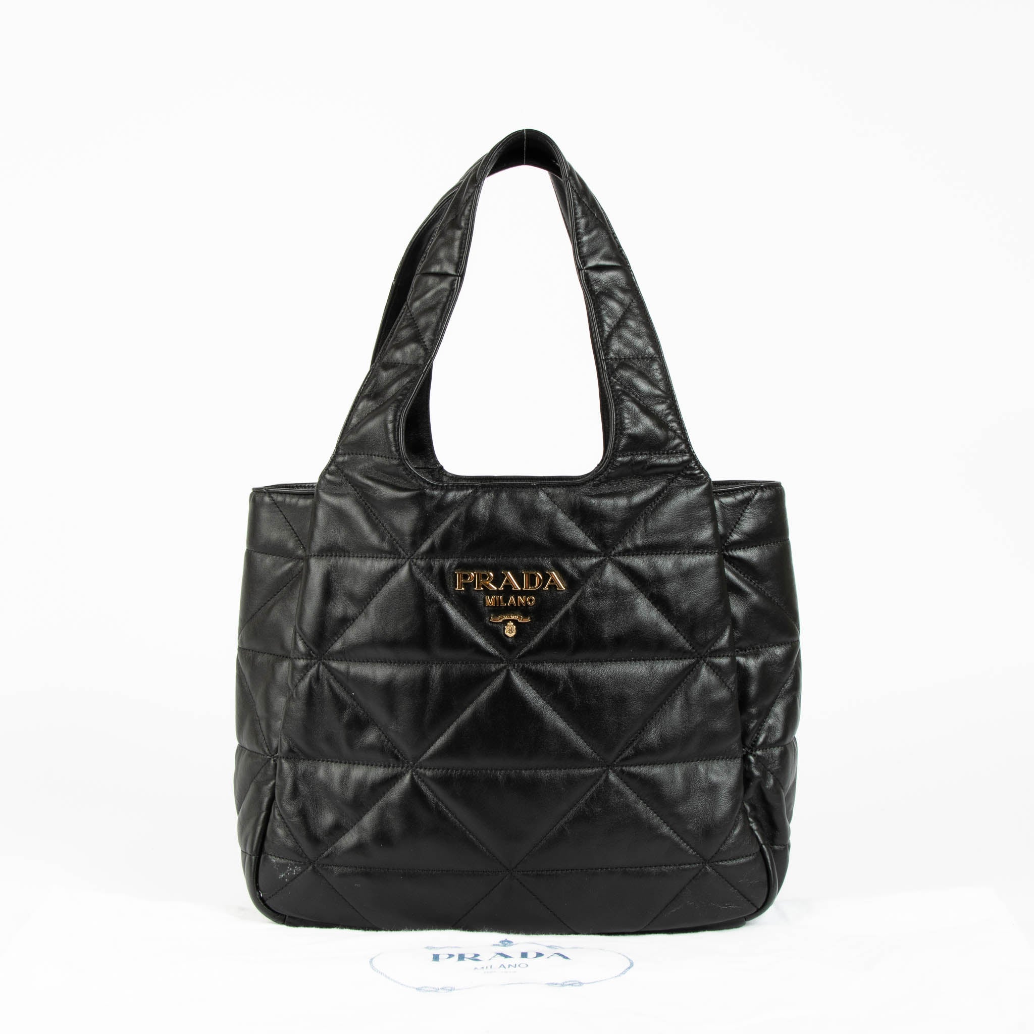 US Customized Quilted ボディー バッグ Prada Black Quilted Dynamique Medium Tote Bag – Labellov