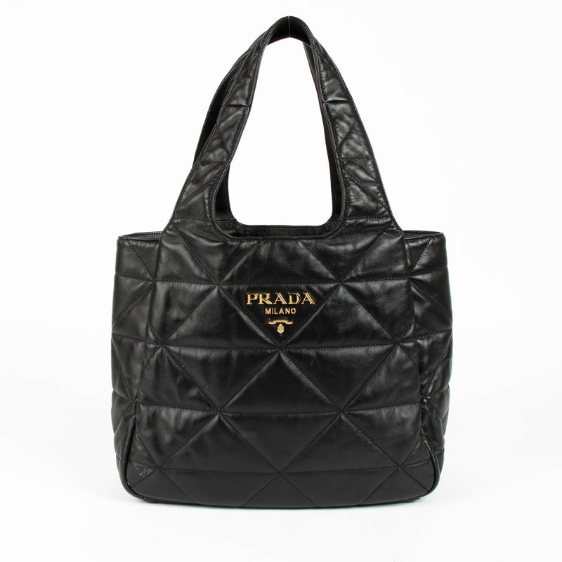 Shop this 100% authentic Prada Black Quilted Dynamique Medium Tote Bag at Labellov.com