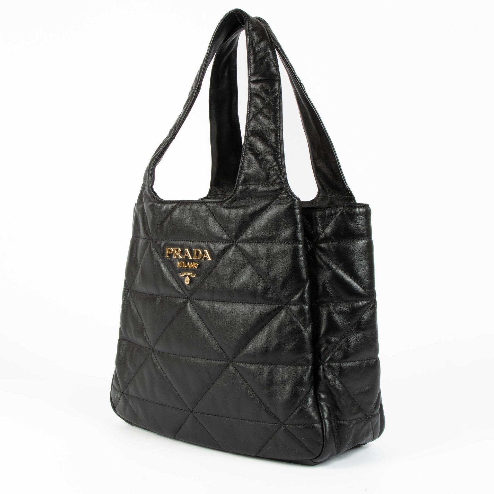 Shop this 100% authentic Prada Black Quilted Dynamique Medium Tote Bag at Labellov.com