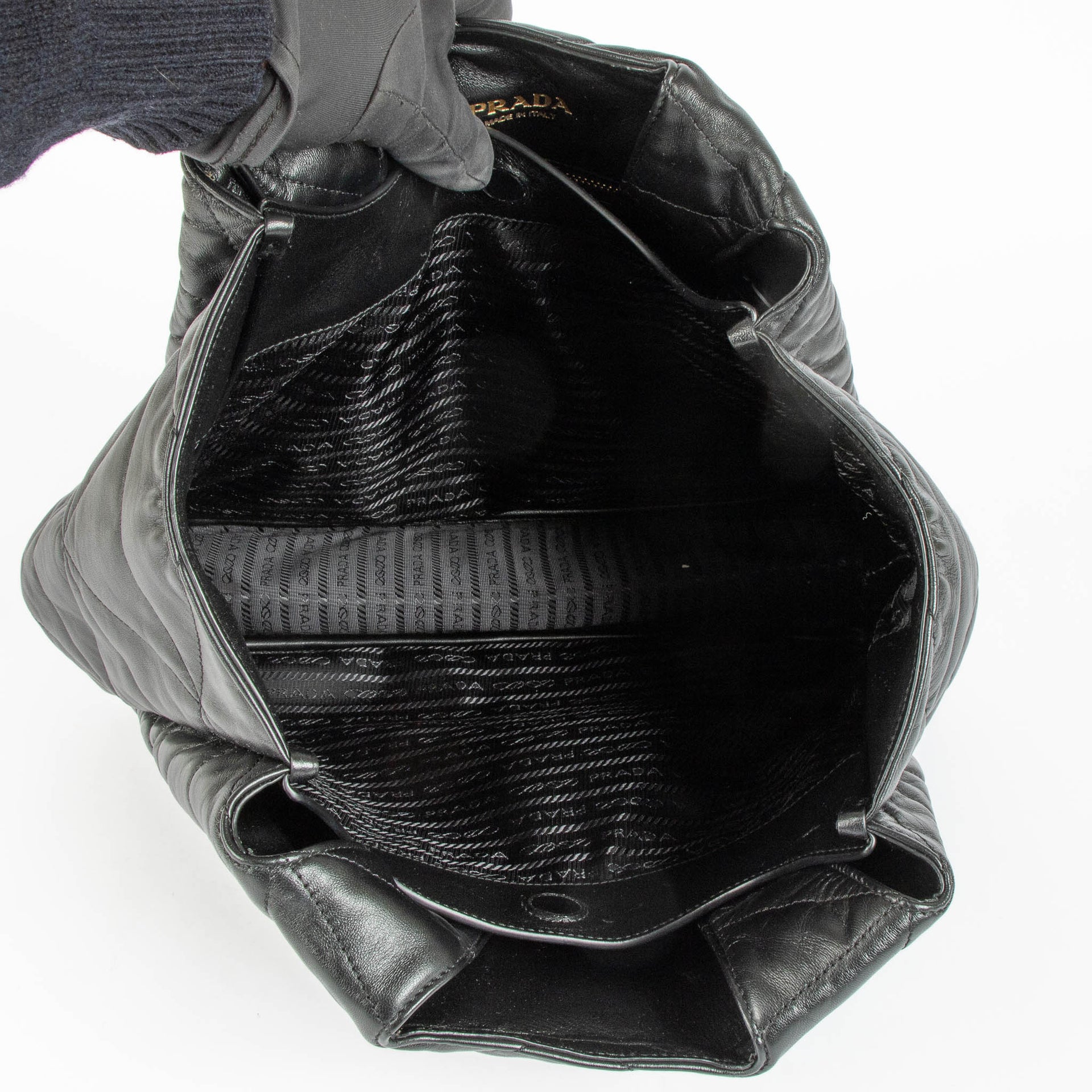 Prada Black Quilted Dynamique Medium Tote Bag