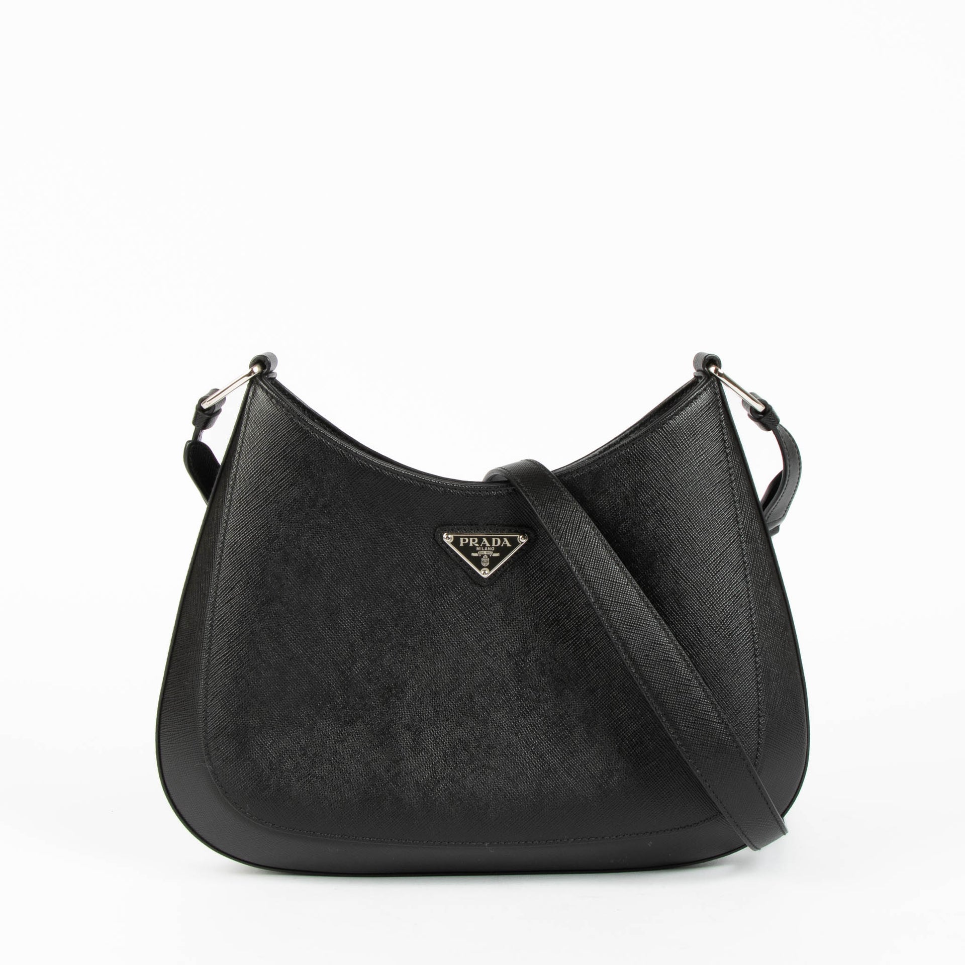Shop this 100% authentic Prada Black Cleo Saffiano Crossbody Bag at Labellov.com