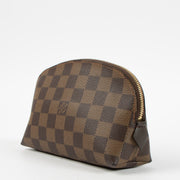 Shop this authentic Louis Vuitton Damier Ebene Canvas Cosmetic Pouch PM pre-loved on Labellov.com