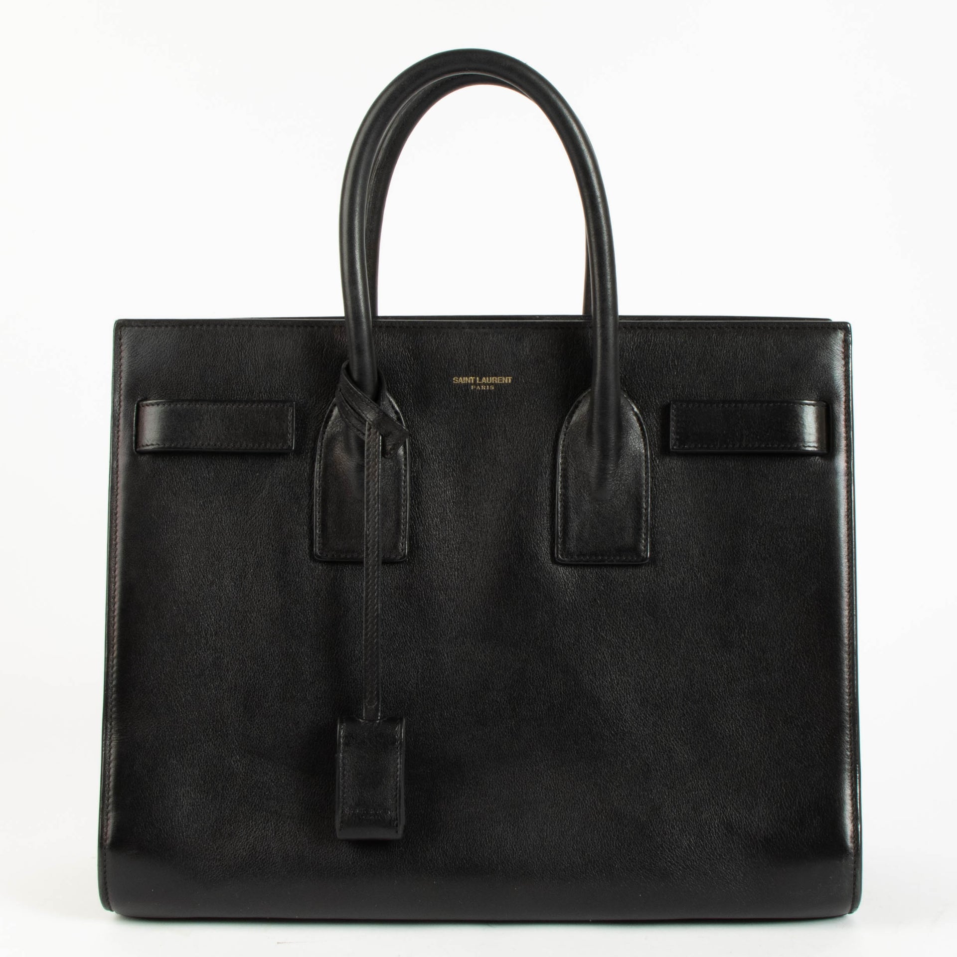 Saint Laurent Black Calfskin Small Sac de Jour Bag