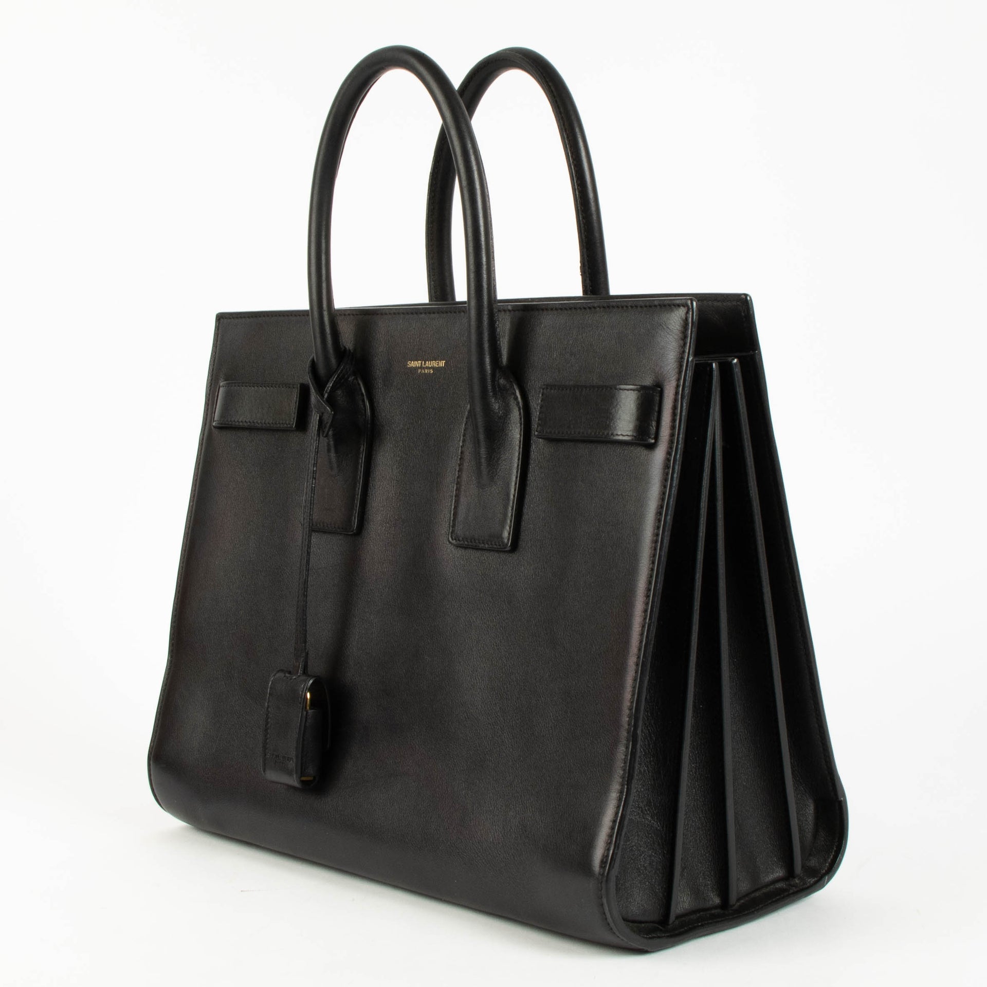 Saint Laurent Black Calfskin Small Sac de Jour Bag