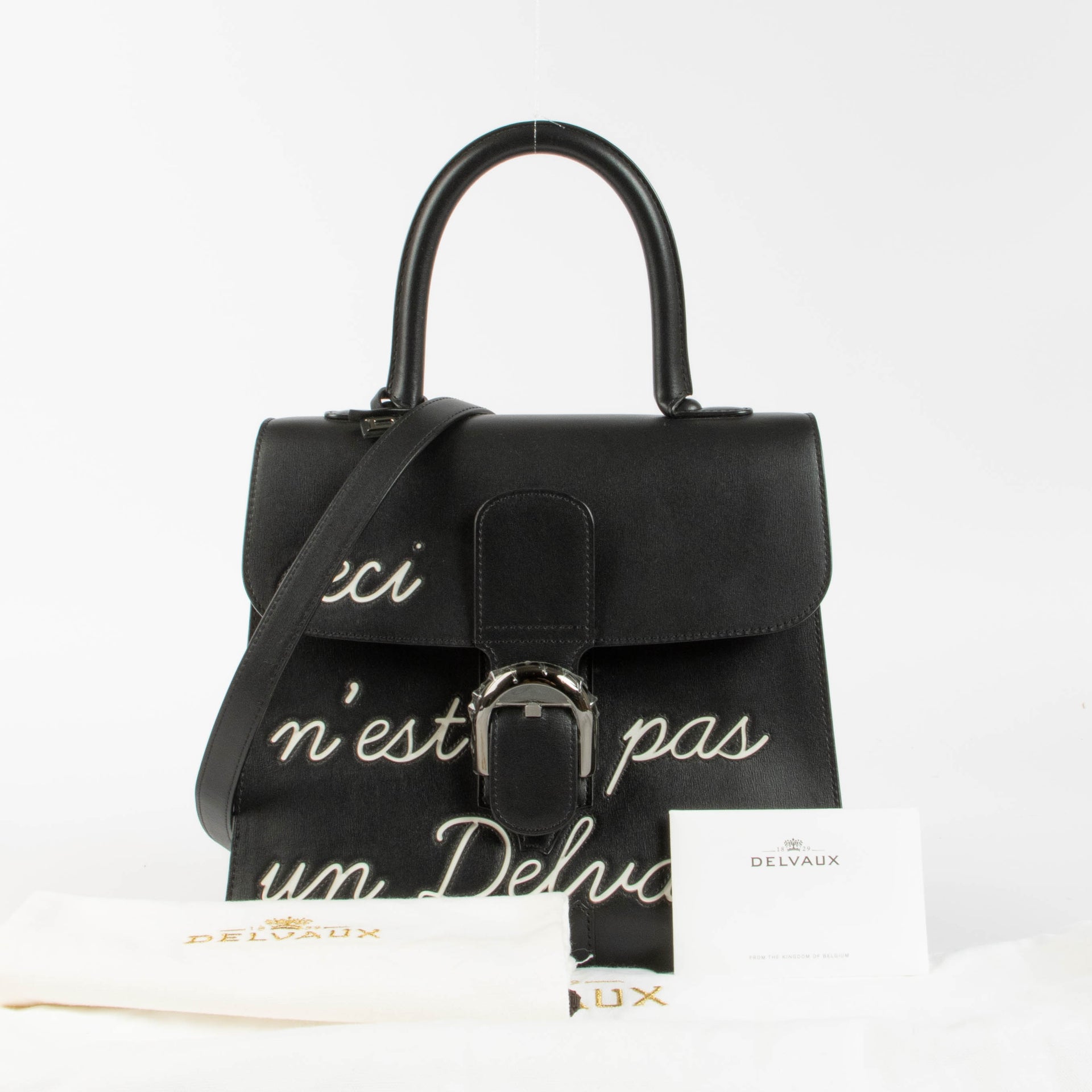 Shop authentic Delvaux Black Brillant L'Humour MM Bag on Labellov.com.
