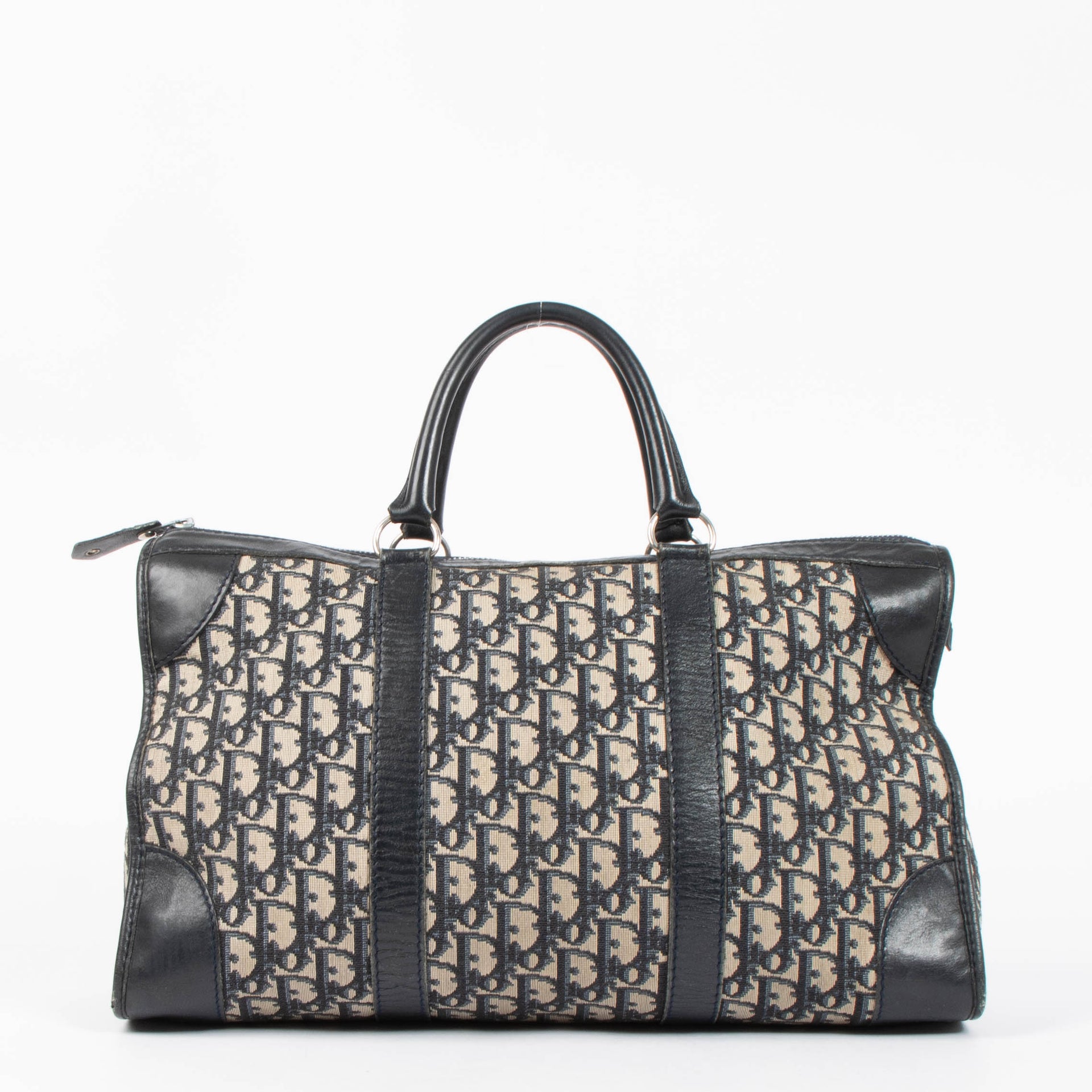 Christian Dior Blue Oblique Boston Tote Bag