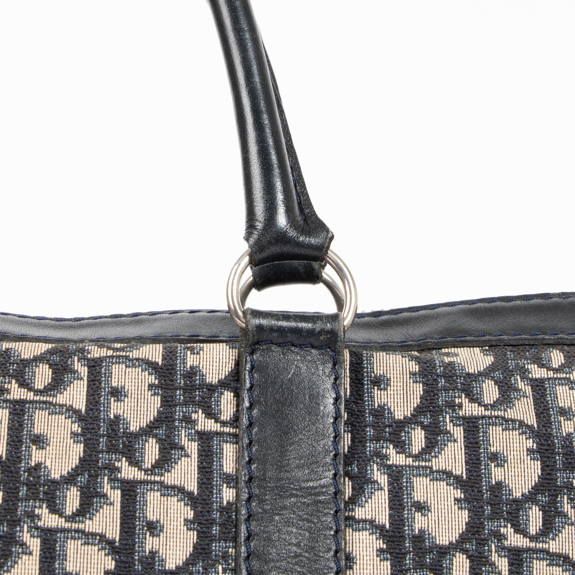 Christian Dior Blue Oblique Boston Tote Bag